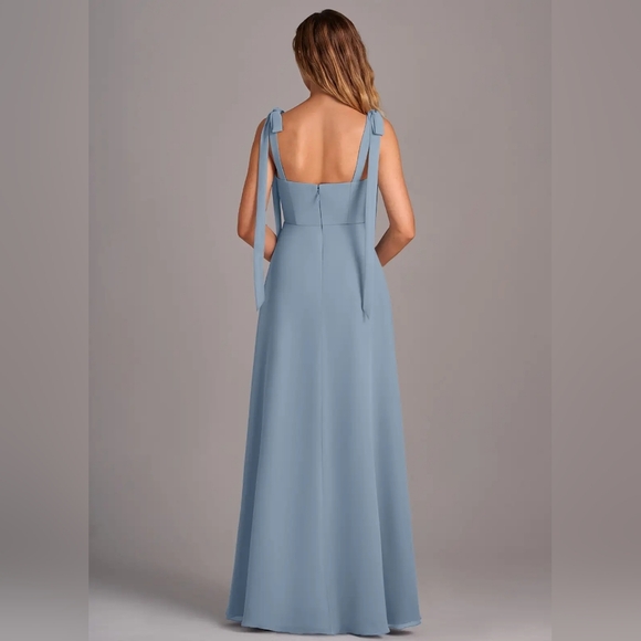 Azazie Dusty Blue Debra Chiffon Convertible Bridesmaid Dress - Picture 2 of 6